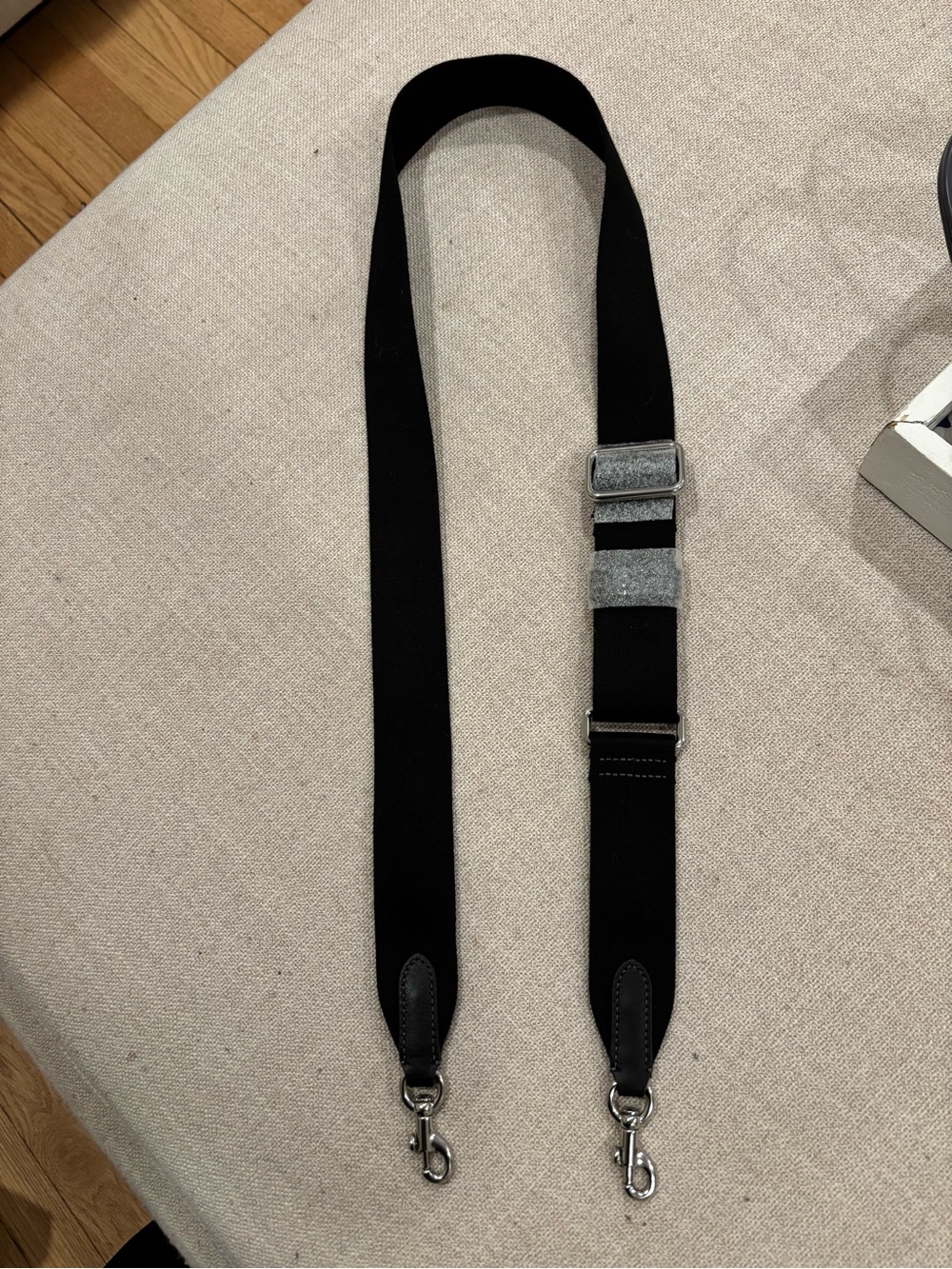 Coach black canvas adjustable strap with silver hardware new without tags